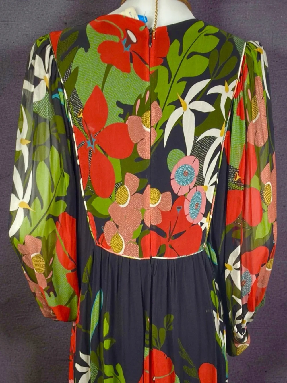 Farm Rio x Anthropologie Floral V-Neck Maxi Dress Size L - Picture 5 of 6